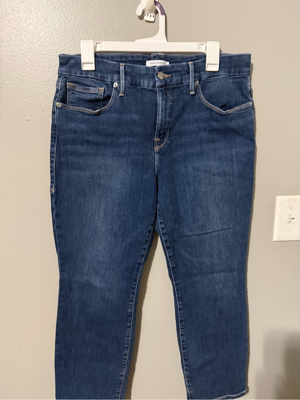 Good American Good Petite Straight Jeans Dark Wash Size 14/32 - Picture 2 of 6